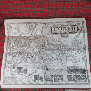 1947 Map Of Downtown Exeter,  Nh,  Compliments Of Batchelder 
