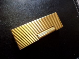 Dunhill Rollagas " Lined " Pocket Lighter.  Made In Switzerland,  Exc.