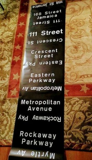 NYC subway side rollsign of BMT R - 16 cars,  made 1969,  J/M train lines Brooklyn 2
