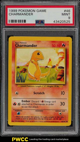 1999 Pokemon Game Charmander 46 Psa 9 (pwcc)
