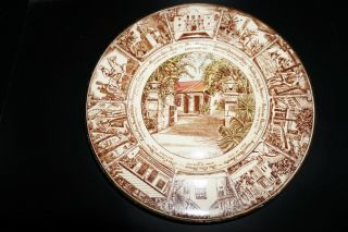 Vintage 10 " Souvenir Plate Of San Antonio,  Texas - Alamo - The Cos & Caxias House