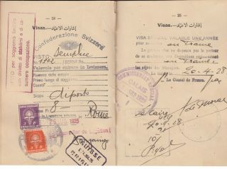 EGYPT KINGDOM 1924 EXPIRED PASSPORT WITH ITALY & SWITZERLAND REVENUE STAMPS 3