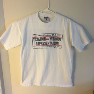 Vintage Taxation W/out Representation Washington Dc T Shirt White Xl Union Made