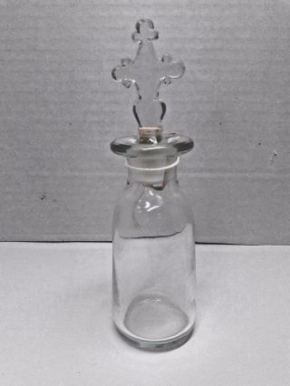 Vintage Holy Water Bottle With Cross Rare Old Stock
