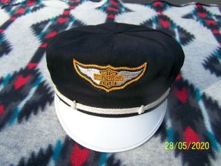 Rare 1950s Harley - Davidson " Brando " Motorcycle Captain Hat Never Worn