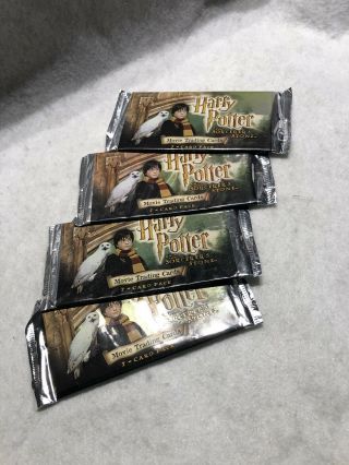 4 Packs Harry Potter Sorcerers Stone Movie Trading Cards - Factory