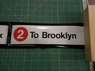 NYC Subway IRT Redbird Side Route Roll sign piece sm - 5 to Bronx/2 to Brooklyn 3