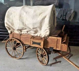 Hand Crafted Prison Art Western Covered Wagon