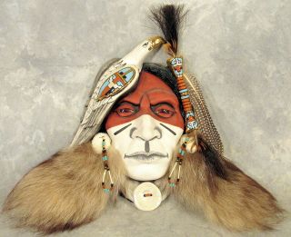 Eagle Headdress Mask Native American Kathryn Yauney Mixed Media S/n 2/45 1990