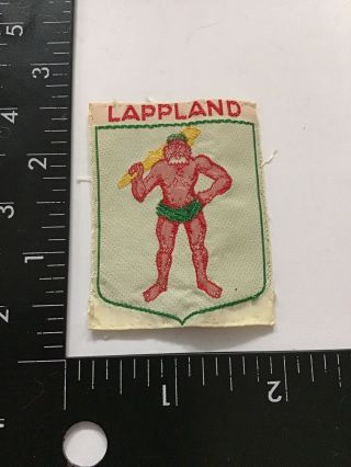 Vtg Lapland Sweden Travel Souvenir Patch Emblem Badge