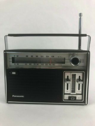Vintage Panasonic Rf - 933 Am/fm Portable Radio Black Leather Case