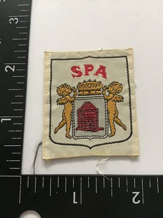 Vtg Spa Belgium Travel Souvenir Patch Crest Coat Of Arms Emblem Badge