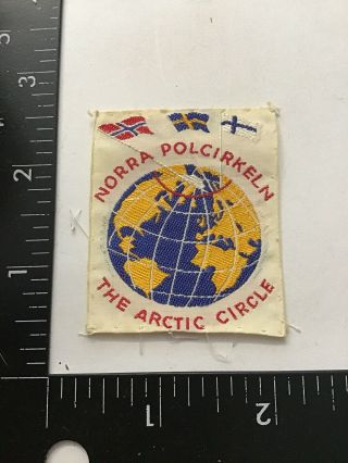 Vtg Norra Polcirkeln The Arctic Circle Travel Souvenir Sew - On Patch Emblem Badge