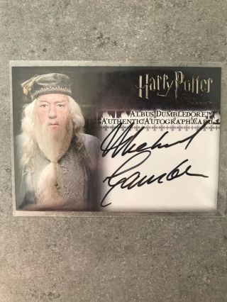 Harry Potter Ootp Michael Gambon As Dumbledore Authentic Autograph Card