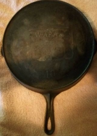 Wapak 10 Cast Iron Skillet With Heat Ring Early Double Spout