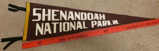 Shenandoah National Park Virginia Felt Pennant 27 In Souvenir