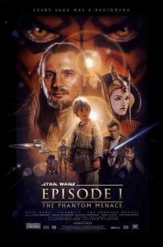 Star Wars Episode 1 Phantom Menace Movie Poster 1 Sided 27x40