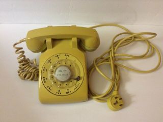 Bell System Yellow Rotary Dial Vintage Phone C/d 500 1972