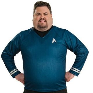 Star Trek Movie Spock Science Blue Adult Deluxe Uniform Shirt Size Xxl,