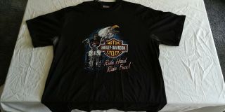 Vintage Harley Davidson Ride Hard Ride Black T Shirt 174
