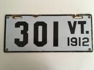 1912 Vermont License Plate