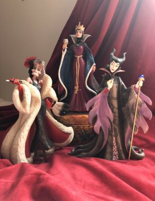 Disney Ernesto Couture De Force Statues Evil Queen Cruella Maleficent Retired