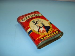 UNION LEADER pocket tobacco tin.  UNCLE SAM.  ONE 2