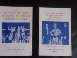 Vintage Rare 1965 & 1966 Mr Olympia Programs Bodybuilding Bodybuilder Joe Weider
