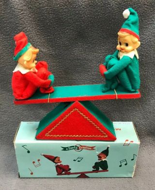 Vintage Musical Pixie See Saw 944 A Santa Creation Exclusive Jingle Bells Japan