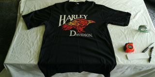 Vintage Harley Davidson Motor Cycles Flame Canadiana L Black T Shirt 237