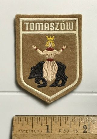 Tomaszow Mazowiecki Poland Flag Coat Of Arms Crest Polish Rubber Felt Patch