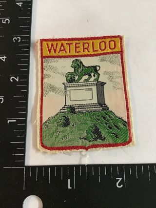 Vtg Waterloo Belgium Travel Souvenir Sew - On Cloth Patch Badge Emblem
