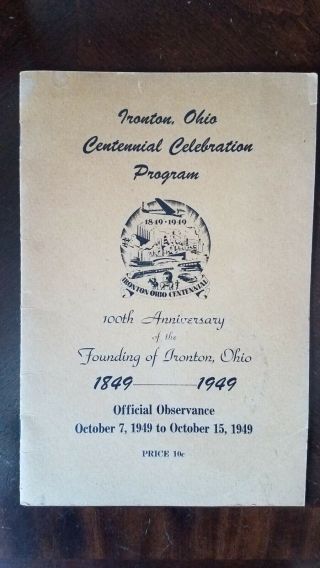 1949 Ironton,  Ohio Centennial Celebration Program