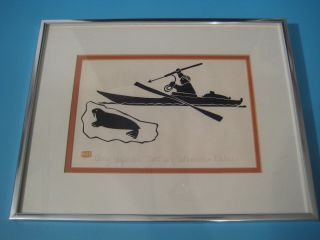 Henry Napartuk Vintage Eskimo and Walrus Signed Inuit Art Print 4