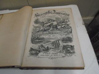 Sept.  1857 - Aug.  1858 Bound Volume Scientific American Magazines