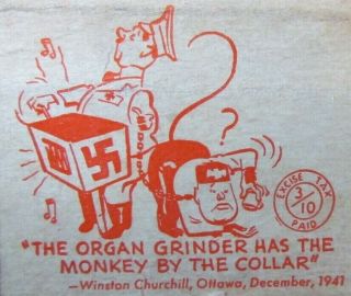 1940s Wwii Canadian Patriotic: Organ Grinder (adolf Hitler Benito Mussolini) G3