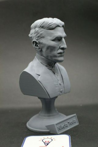 Nikola Tesla 5 Inch Famous Inventor 3d Printed Bust Art