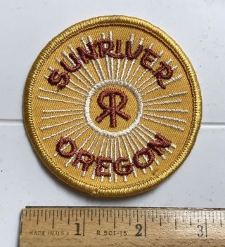 Sunriver Oregon Resort Or Sun River Orange 3 " Round Embroidered Souvenir Patch