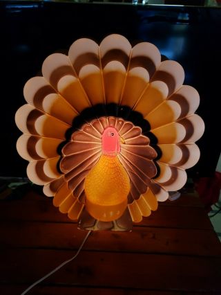 Union Don Featherstone Blow Mold Light Up Turkey Thanksgiving Display