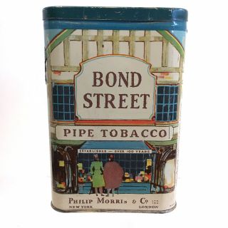Vintage Philip Morris & Co.  Bond Street Pipe Pocket Tobacco Tin