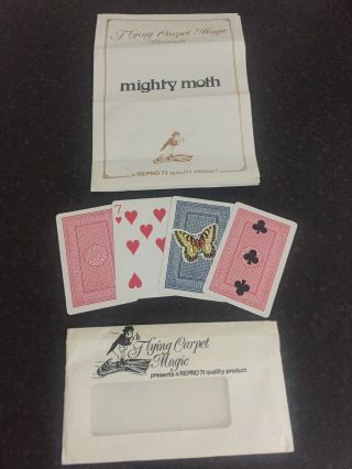 Rare Vintage Flying Carpet Magic Card Magic Trick Mighty Moth By Geoff Maltby
