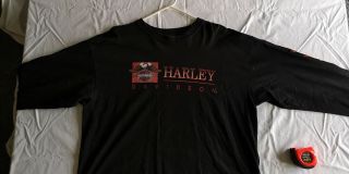 Vintage Harley Davidson Motor Cycles Canada Alberta Black Long Sleeve Shirt 27