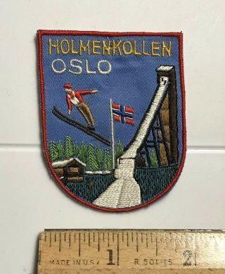 Holmenkollen Ski Jump Norwegian Skiing Area Oslo Norway Souvenir Patch Badge