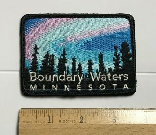Boundary Waters Minnesota Mn Northern Lights Souvenir Embroidered Patch Badge
