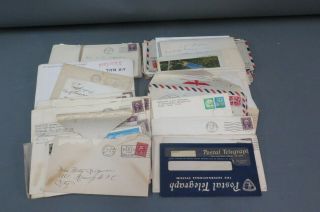 100,  Vintage Posted Mail Written Letters Air Mail Naval 1890s - 1950s,  Telegraph