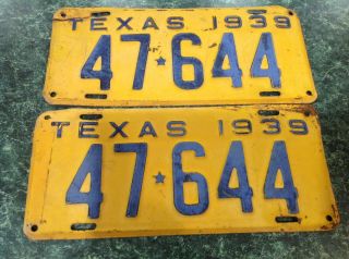 1939 Texas License Plates 47 - 644