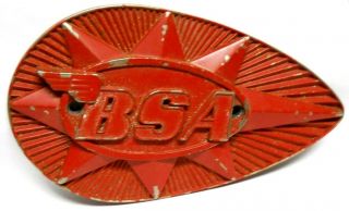 Vintage Bsa Motorcycle Gas Tank Emblem Plaque