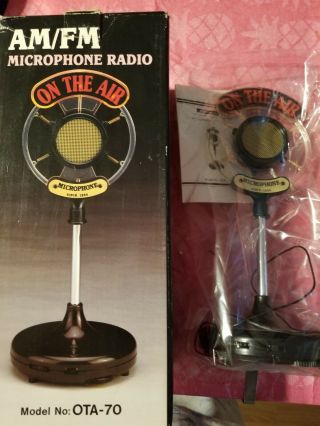 Microphone Radio Melody On The Air Standing Microphome Am Fm Radio Nib