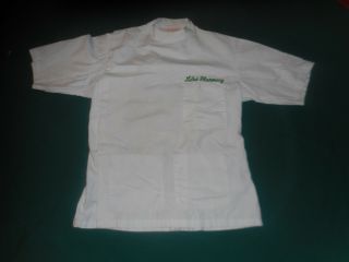 Vintage 1960s/70s " Liles Pharmacy " Pharmacist Smock Size 36 Snap Front Detroit