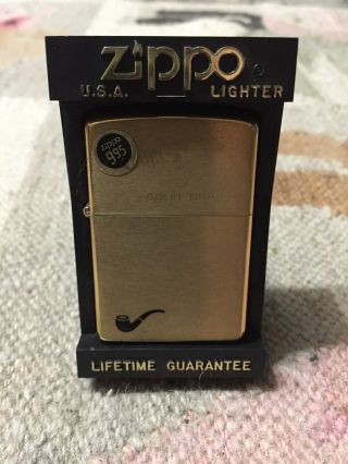 1932 - 1984 Solid Brass Zippo Pipe Lighter With Box